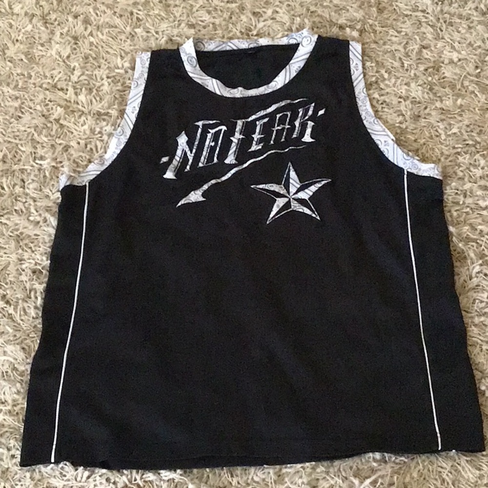 NO FEAR RARE OLD SCHOOL APPLIQUÉ BASKETBALL TANK